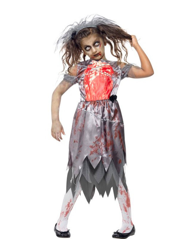 Disfraz zombie novia para niña