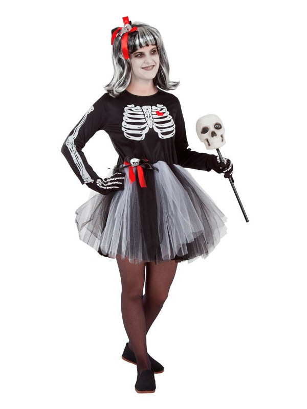 Robe Tutu Squelette pour fille - Taille au Choix - Jour de Fête -  Squelettes et Dia de los muertos - Thèmes Halloween