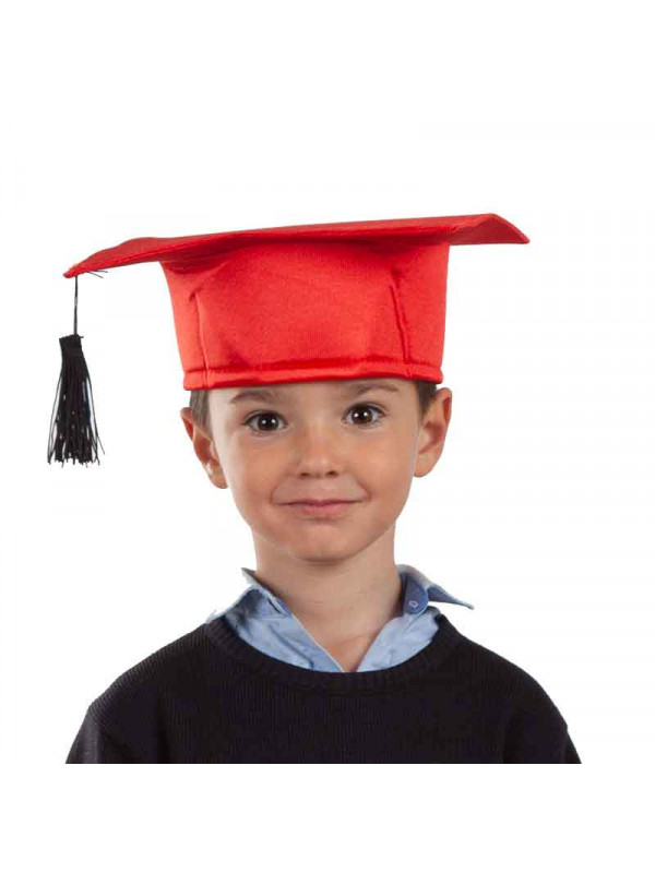 Toque de diplômé scolaire rouge