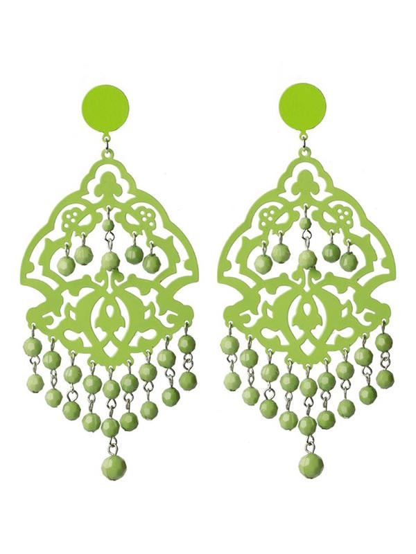 Boucle d'oreille flamenca verte