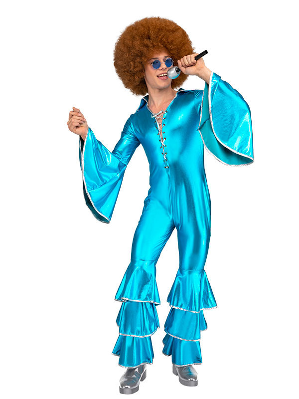 Déguisement disco bleu années 70 homme