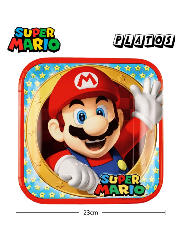 8 assiettes Super Mario