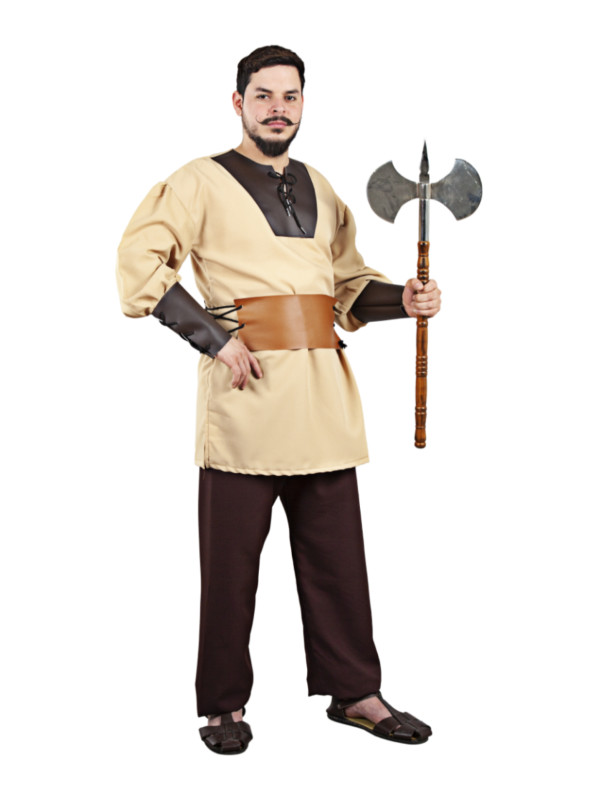 Costume de bûcheron médiéval pour adultes