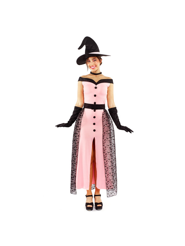 Costume de sorcière rose pour femmes