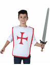 Plastron croix rouge médiévale pour enfant