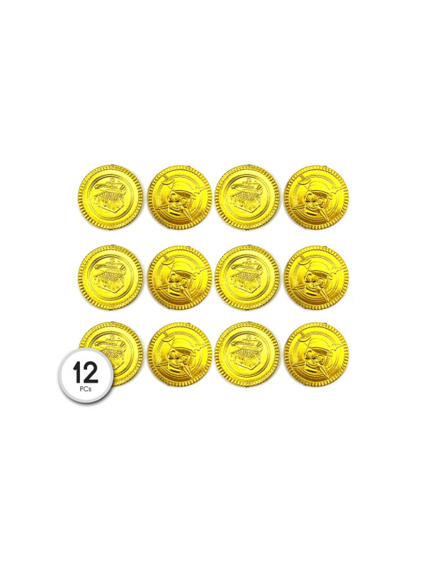 12 pièces de monnaie pirates