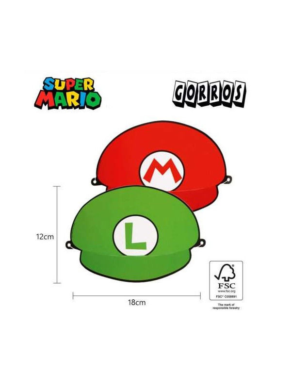 Chapeaux en papier Super Mario Bross